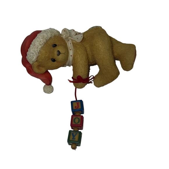 Enesco Cherished Teddies Jolene Shelf Sitter Dangling Joy Blocks Christmas 1996 - Picture 1 of 5